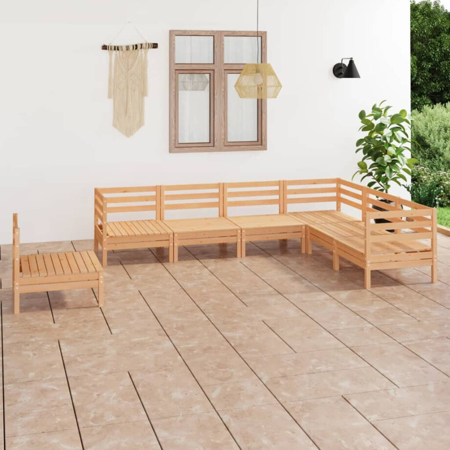 vidaXL 7-delige Loungeset massief grenenhout afbeelding 1