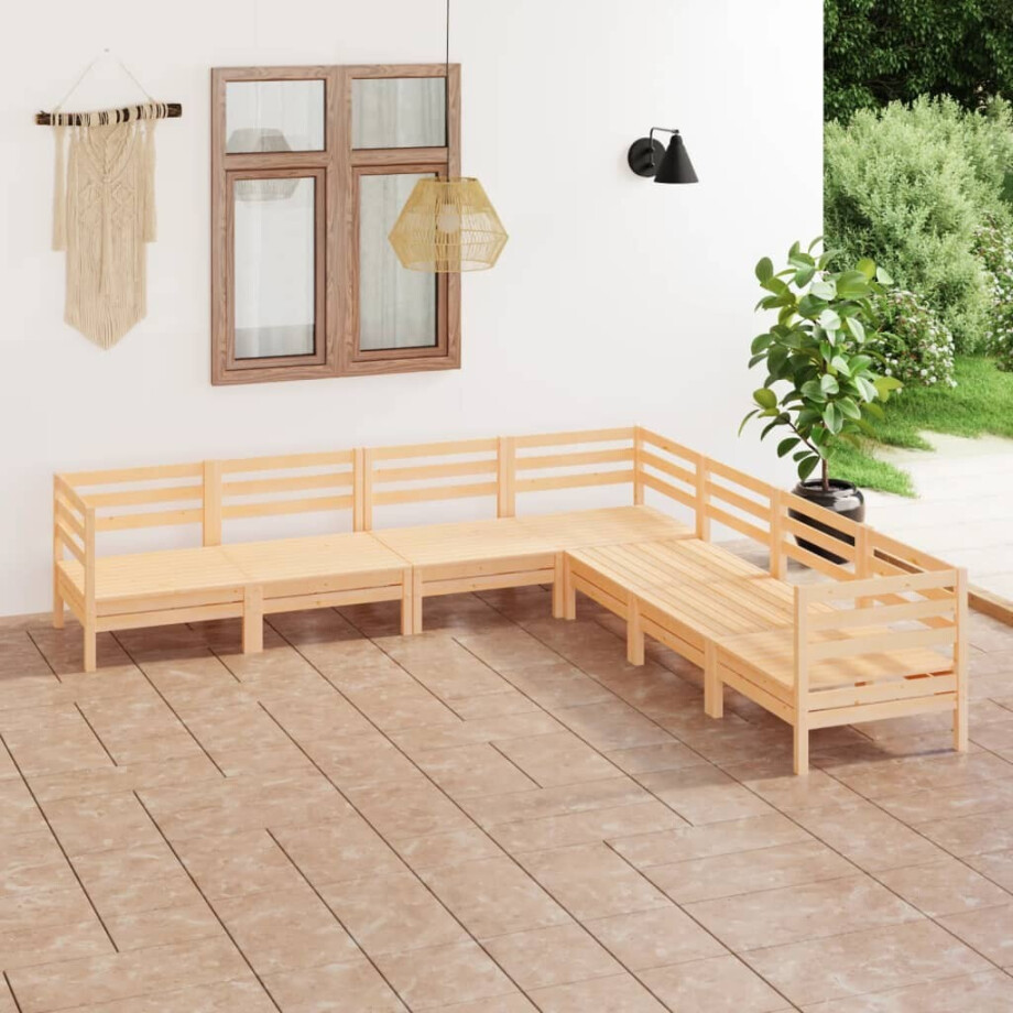 vidaXL 7-delige Loungeset massief grenenhout afbeelding 1