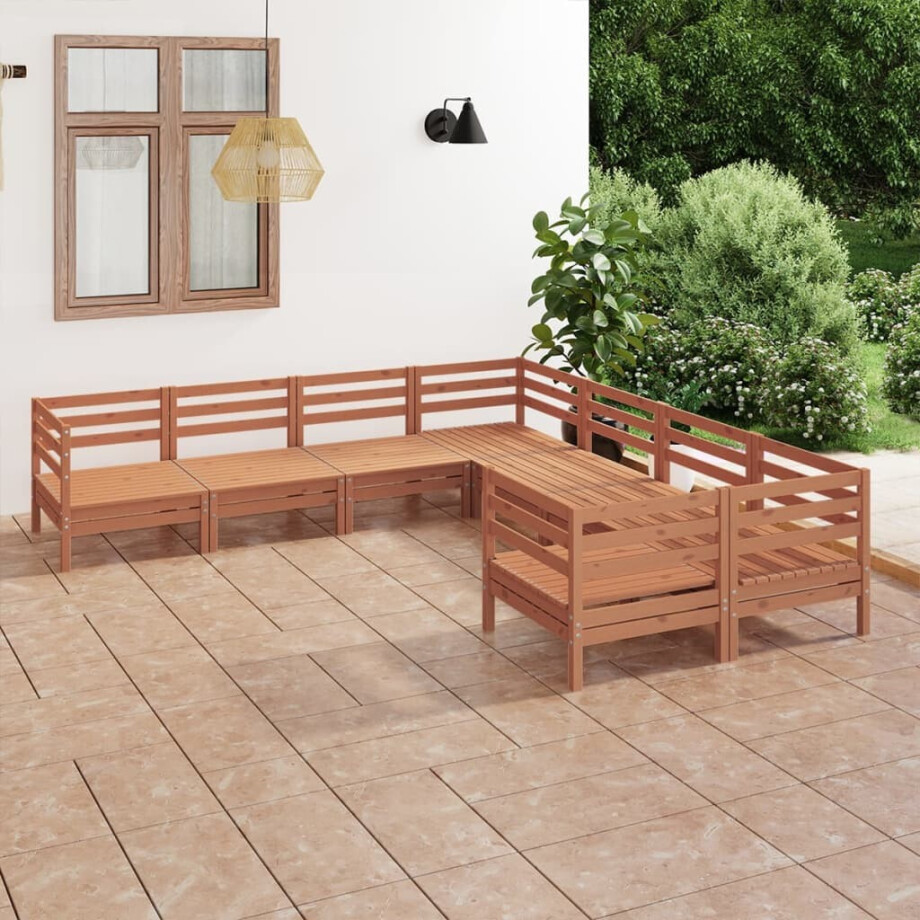 vidaXL 8-delige Loungeset massief grenenhout honingbruin vidaXL 8-delige Loungeset massief grenenhout honingbruin afbeelding 1