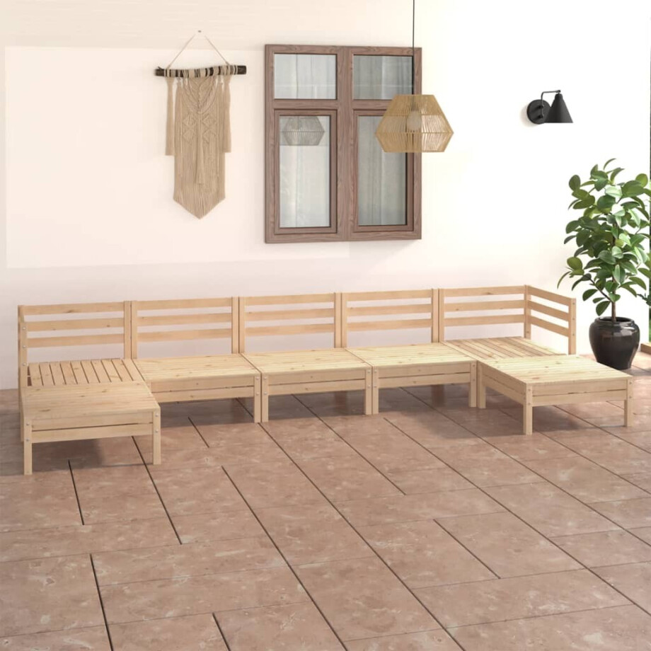 vidaXL 7-delige Loungeset massief grenenhout afbeelding 1