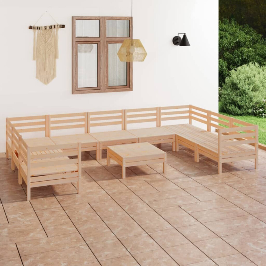 vidaXL 10-delige Loungeset massief grenenhout vidaXL 10-delige Loungeset massief grenenhout afbeelding 1