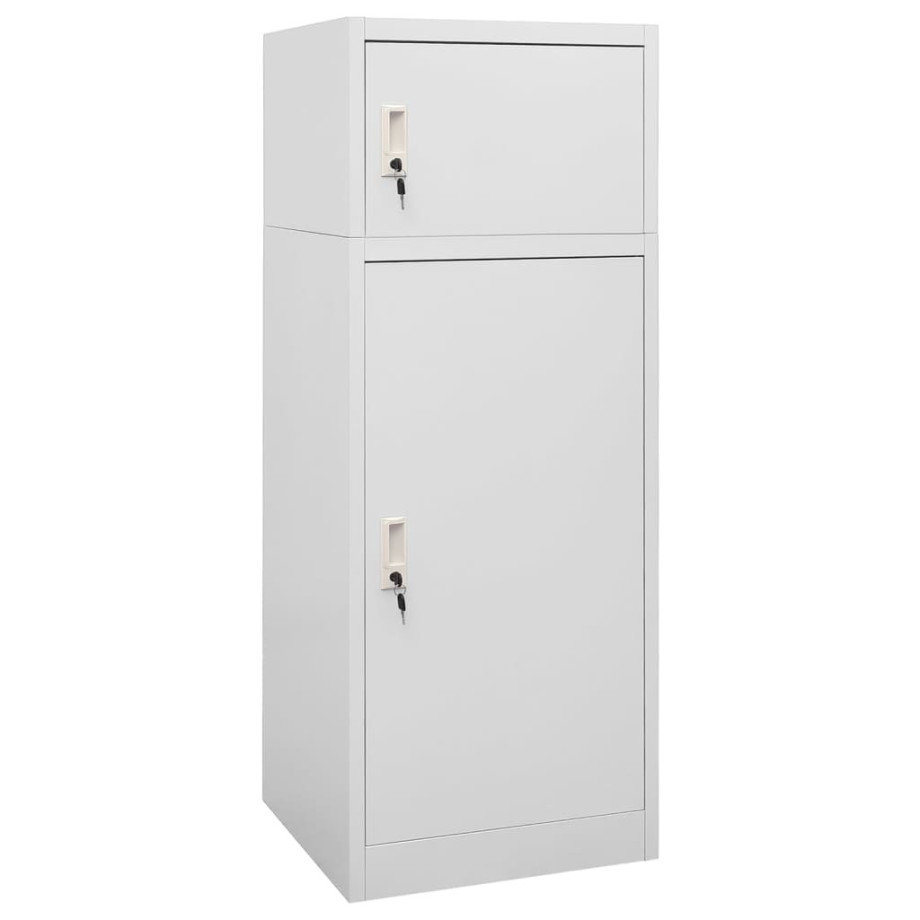 vidaXL Zadelkast 53x53x140 cm staal lichtgrijs afbeelding 1