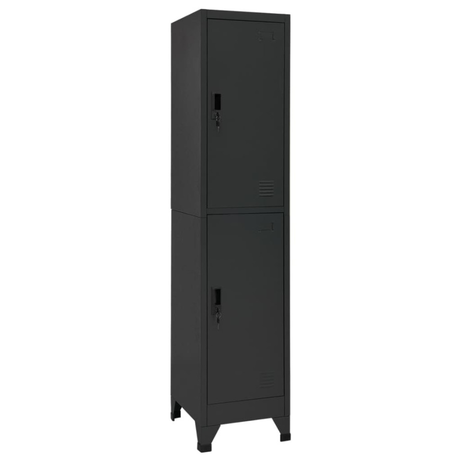 vidaXL Lockerkast 38x45x180 cm staal antracietkleurig afbeelding 1