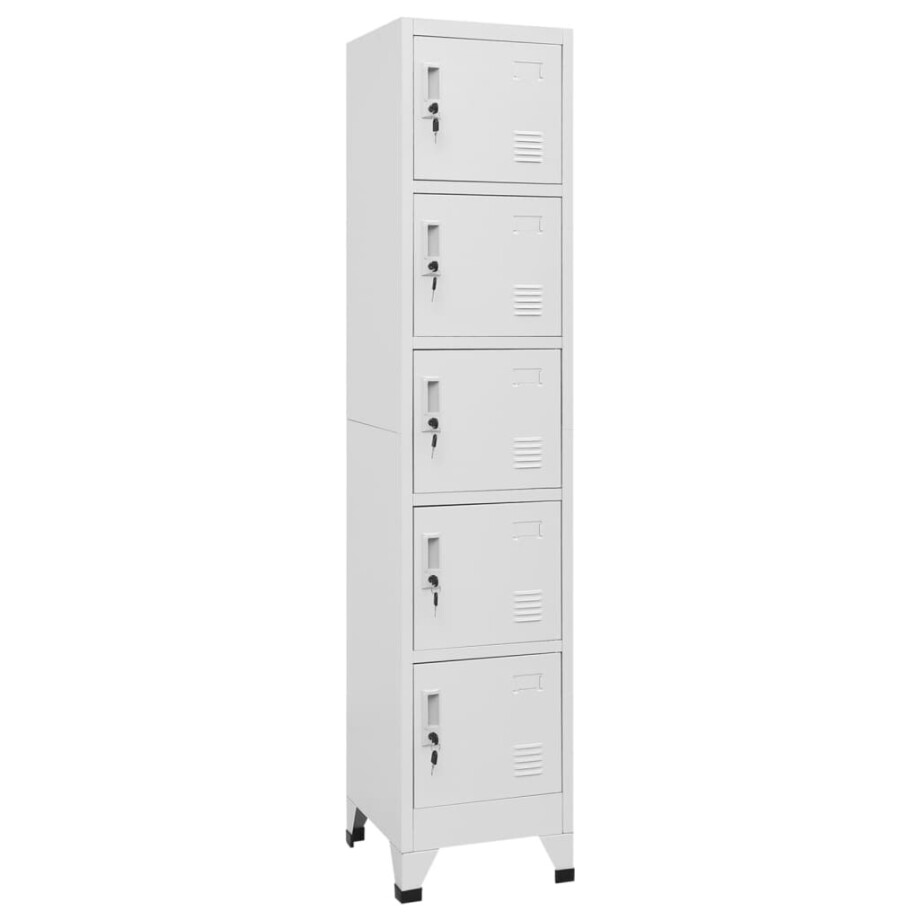 vidaXL Lockerkast 38x40x180 cm staal lichtgrijs afbeelding 1