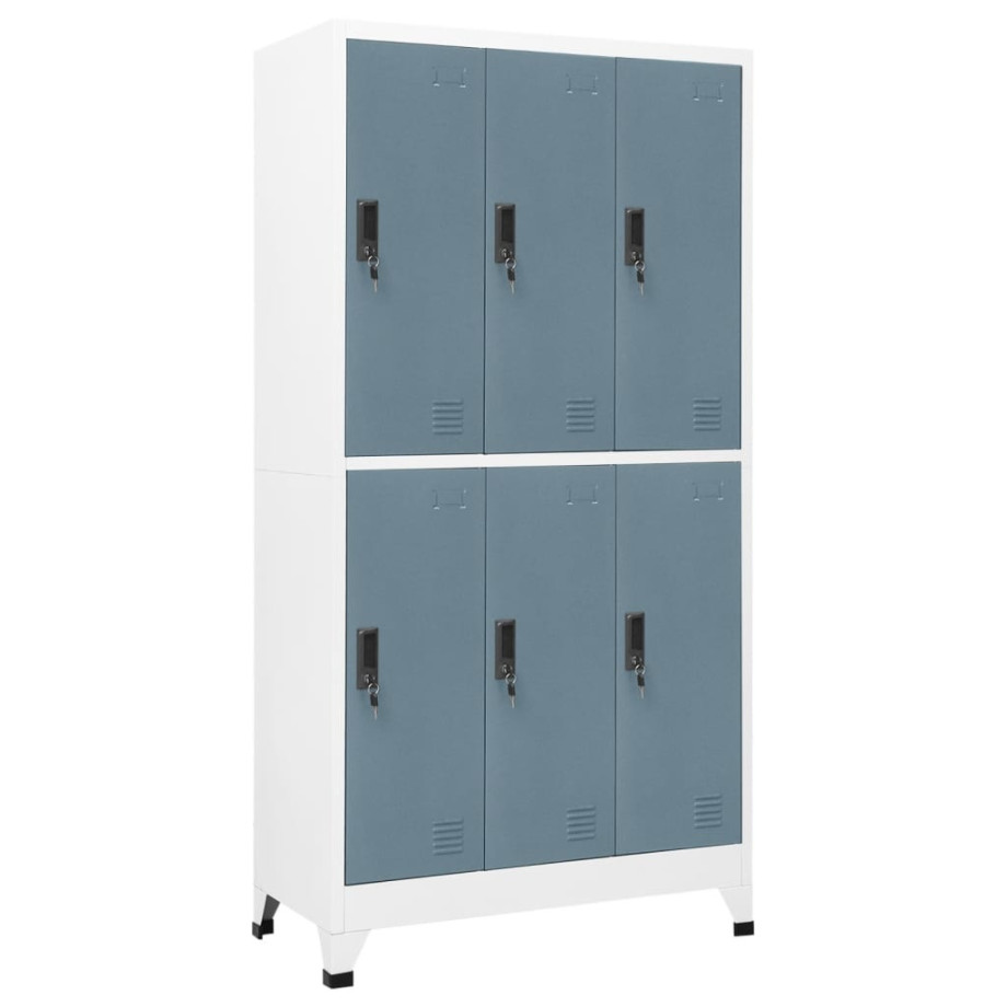 vidaXL Lockerkast 90x45x180 cm staal lichtgrijs en donkergrijs afbeelding 1