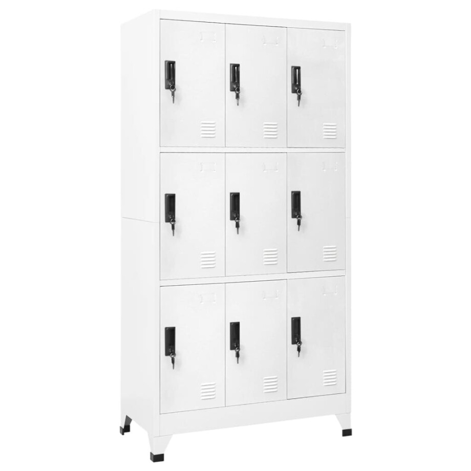 vidaXL Lockerkast 90x45x180 cm staal wit vidaXL Lockerkast 90x45x180 cm staal wit afbeelding 1