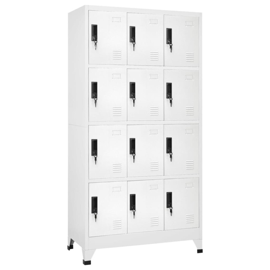 vidaXL Lockerkast 90x45x180 cm staal wit afbeelding 1