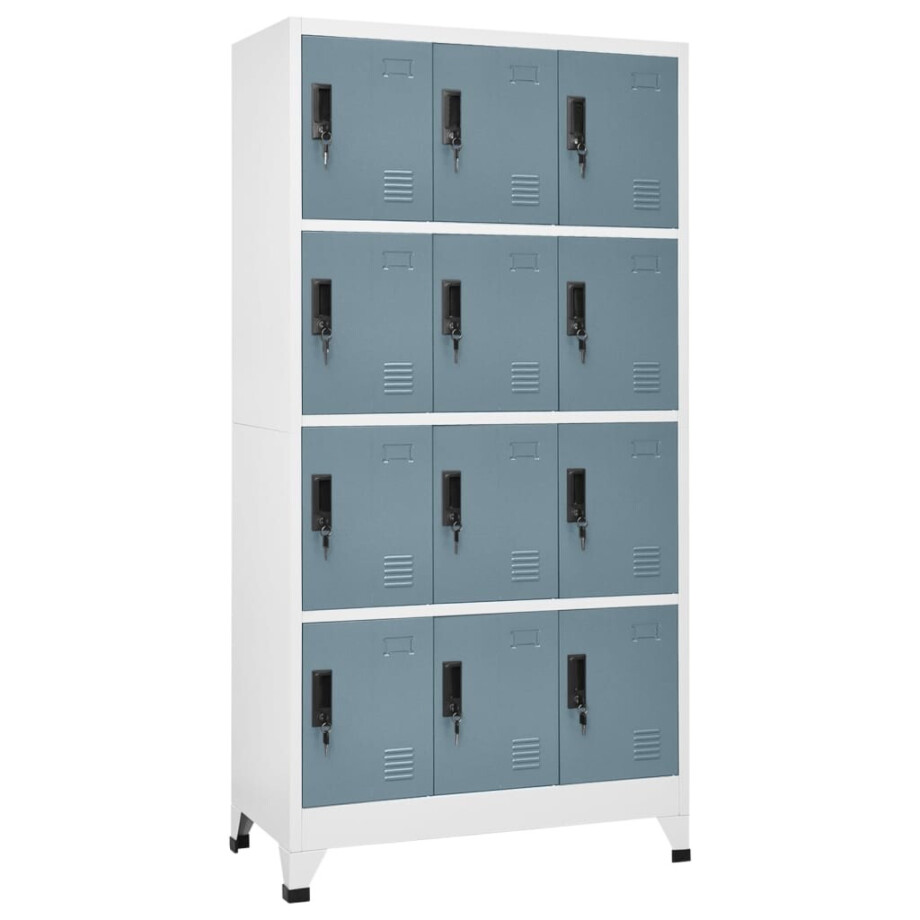 vidaXL Lockerkast 90x45x180 cm staal lichtgrijs en donkergrijs afbeelding 1
