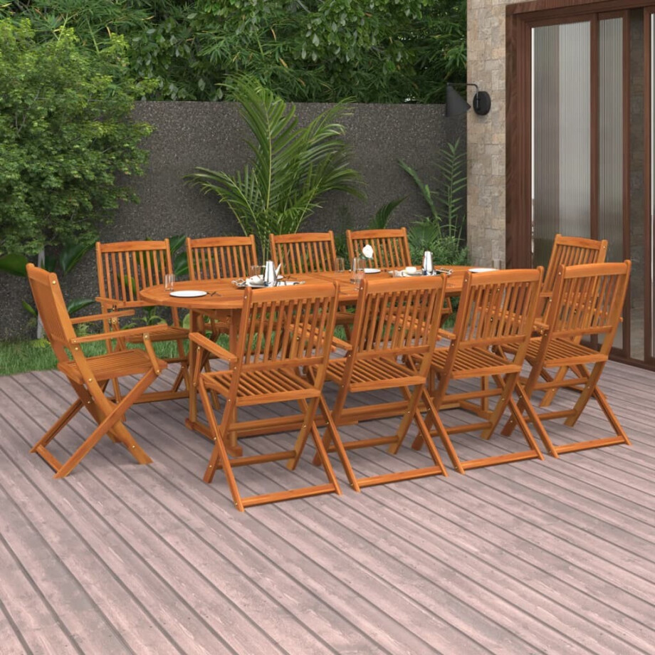 vidaXL 11-delige Tuinset 220x90x75 cm massief acaciahout vidaXL 11-delige Tuinset 220x90x75 cm massief acaciahout afbeelding 1