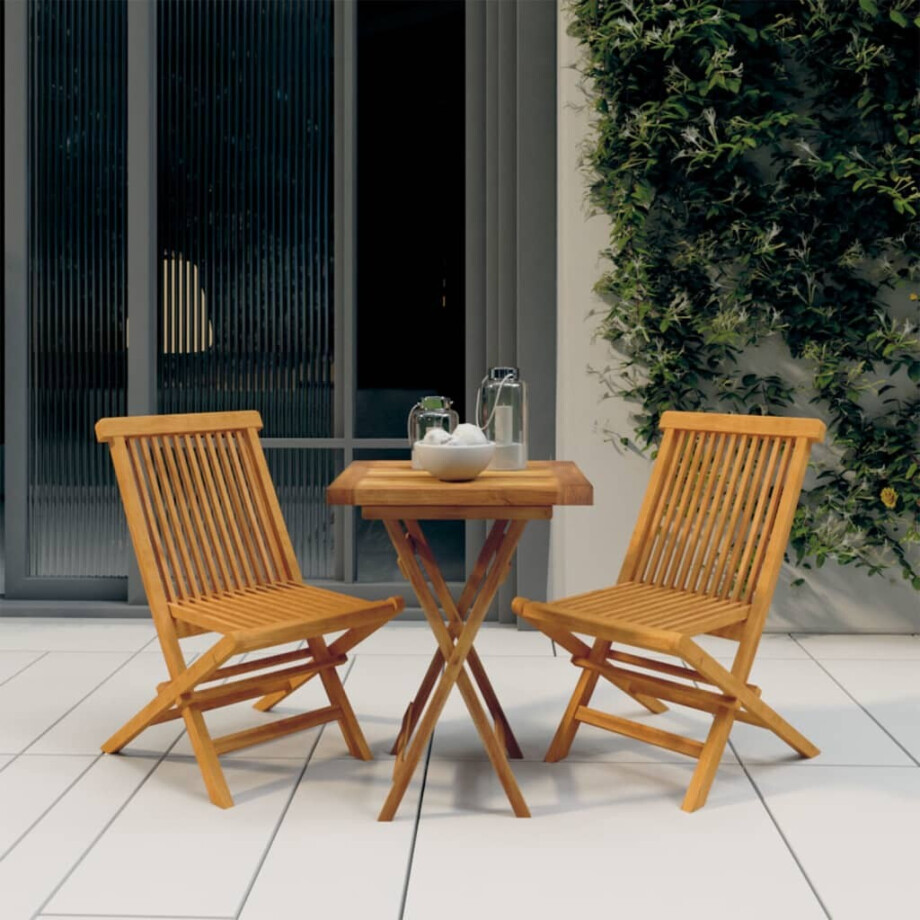 vidaXL 3-delige Tuinset massief teakhout vidaXL 3-delige Tuinset massief teakhout afbeelding 1