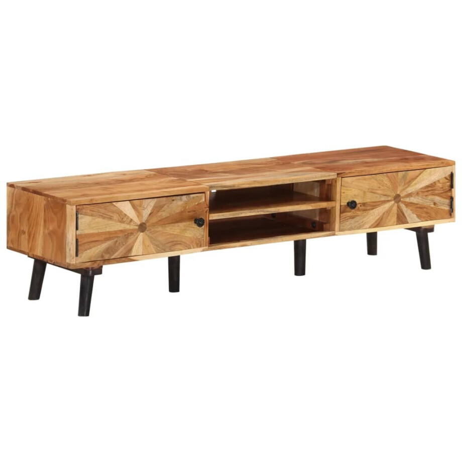 vidaXL Tv-meubel 145x35x35 cm massief acaciahout afbeelding 1