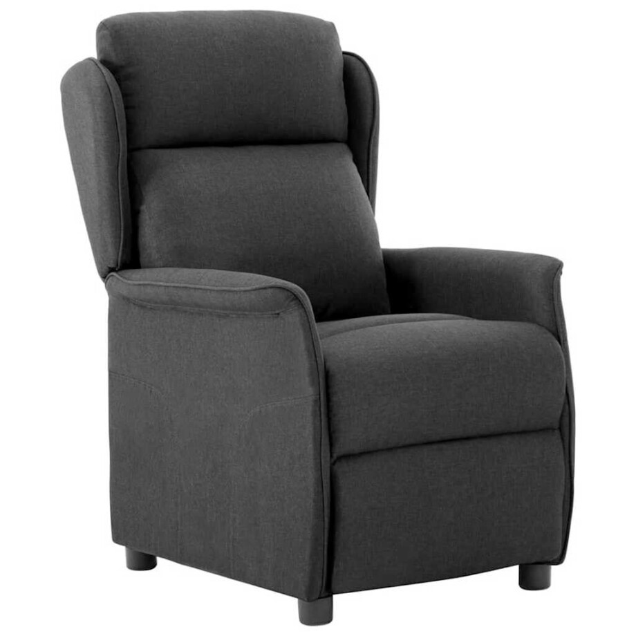 vidaXL Ligstoel Donkergrijs 66.5 x 94 x 101.5 cm Polyester afbeelding 1