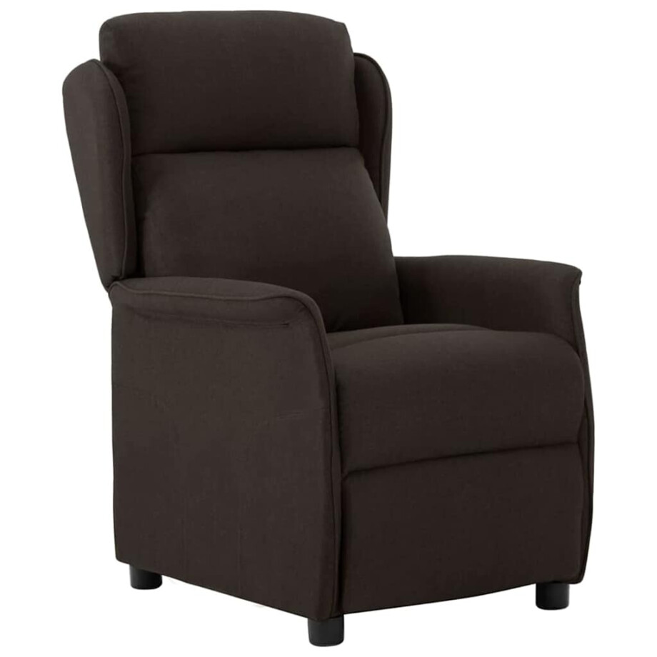 vidaXL Ligstoel Donkerbruin 66.5 x 94 x 101.5 cm Polyester afbeelding 1