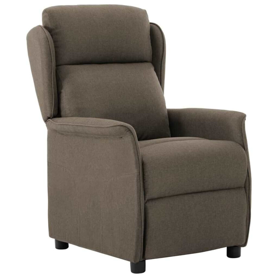 vidaXL Ligstoel Taupe 66.5 x 94 x 101.5 cm Polyester afbeelding 1