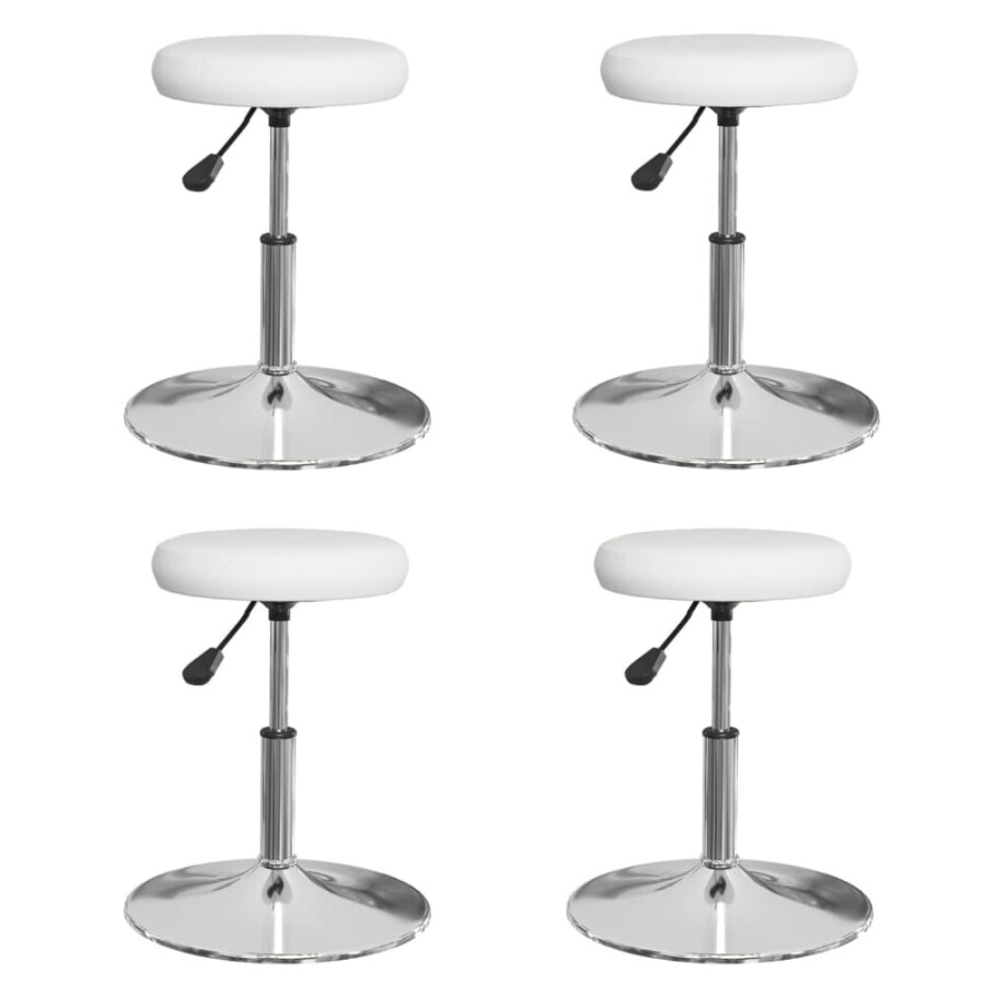 vidaXL Eetkamerstoelen 4 st kunstleer wit vidaXL Eetkamerstoelen 4 st kunstleer wit afbeelding 1