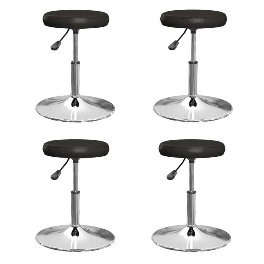 vidaXL Eetkamerstoelen 4 st kunstleer zwart afbeelding 1