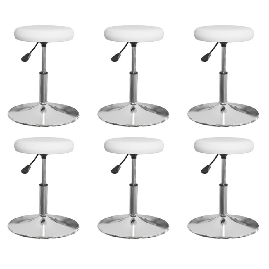 vidaXL Eetkamerstoelen 6 st kunstleer wit vidaXL Eetkamerstoelen 6 st kunstleer wit afbeelding 1