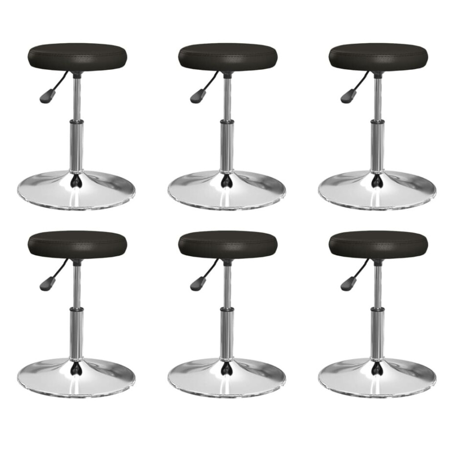 vidaXL Eetkamerstoelen 6 st kunstleer zwart afbeelding 1