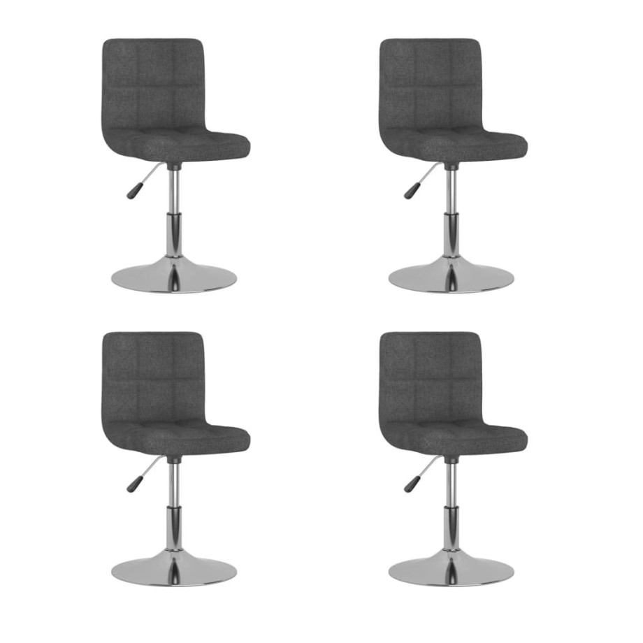 vidaXL Eetkamerstoelen 4 st draaibaar stof donkergrijs afbeelding 1