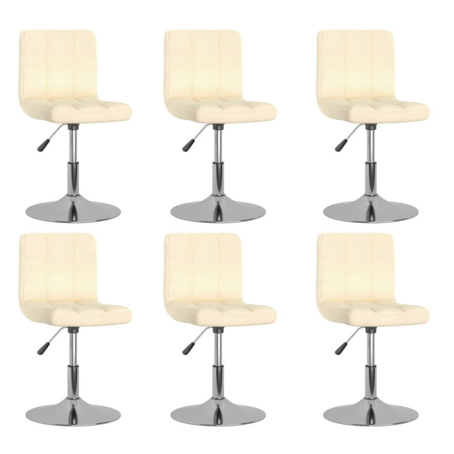 vidaXL Eetkamerstoelen 6 st stof crèmekleurig afbeelding 1