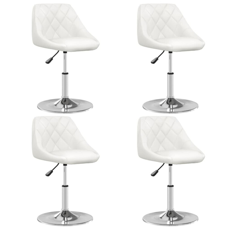 vidaXL Eetkamerstoelen 4 st kunstleer wit afbeelding 1