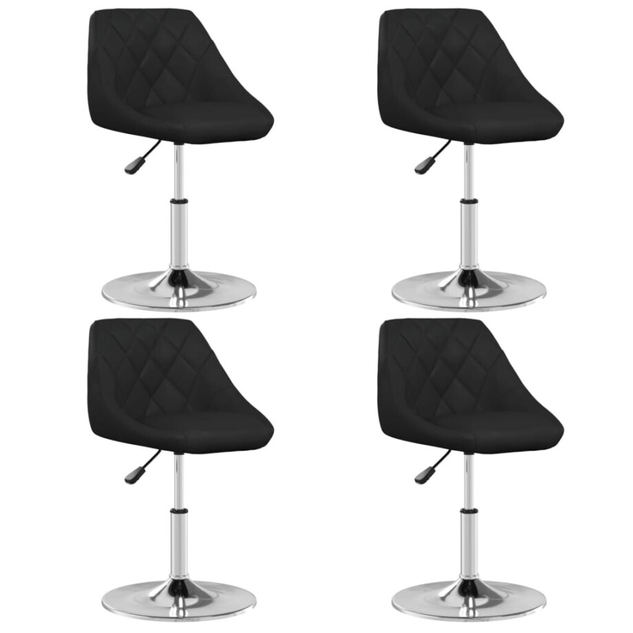 vidaXL Eetkamerstoelen 4 st kunstleer zwart afbeelding 1