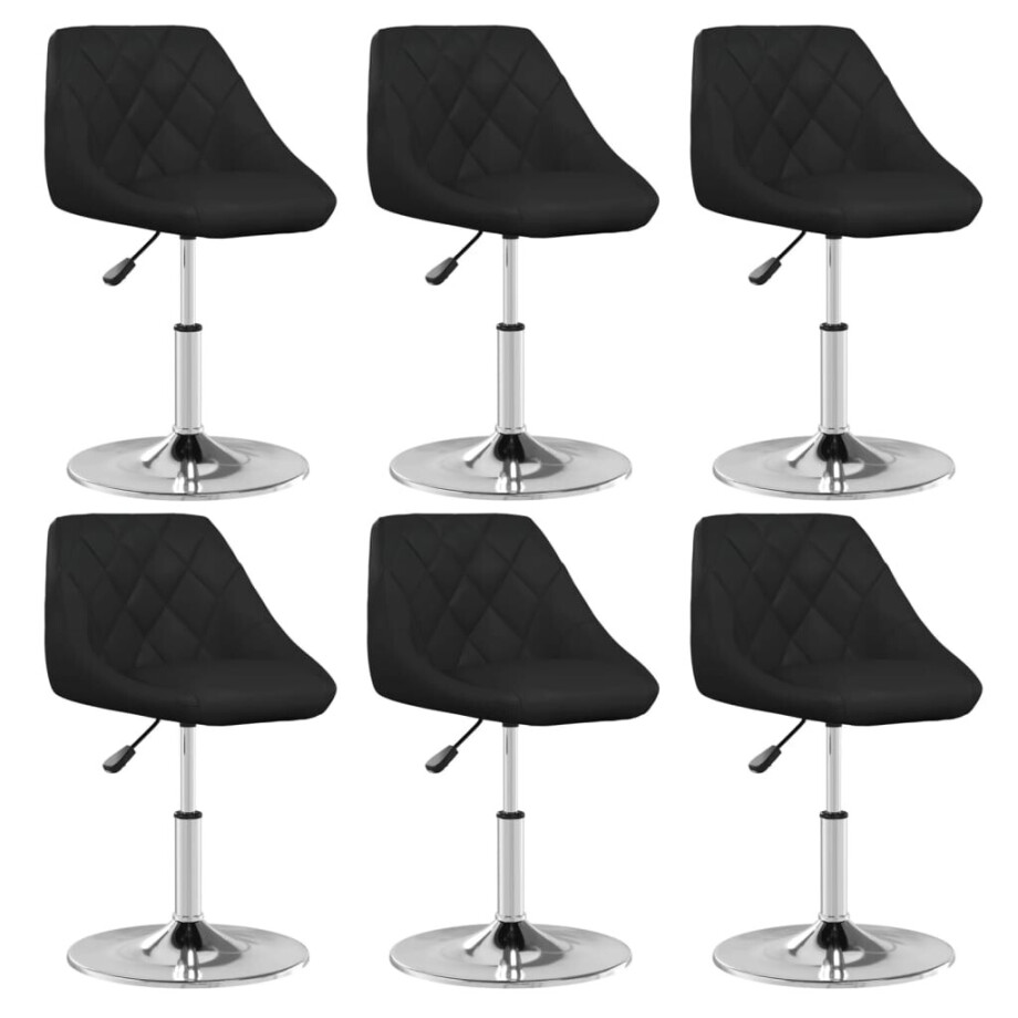 vidaXL Eetkamerstoelen 6 st kunstleer zwart vidaXL Eetkamerstoelen 6 st kunstleer zwart afbeelding 1