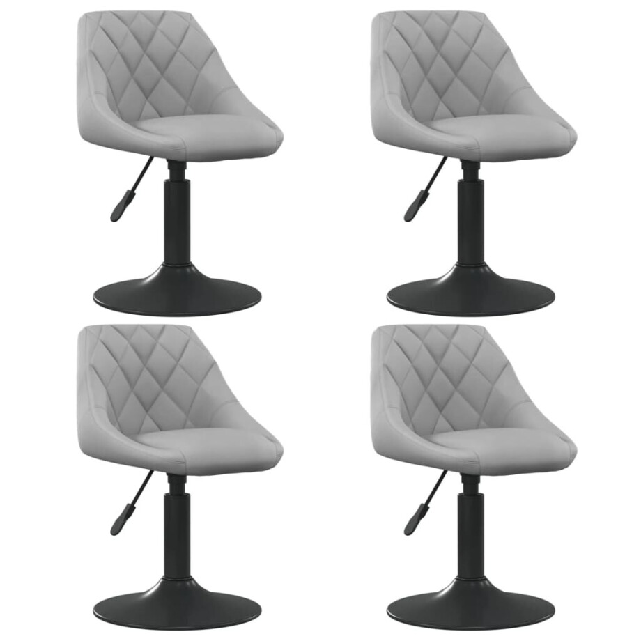 vidaXL Eetkamerstoelen draaibaar 4 st fluweel lichtgrijs afbeelding 1