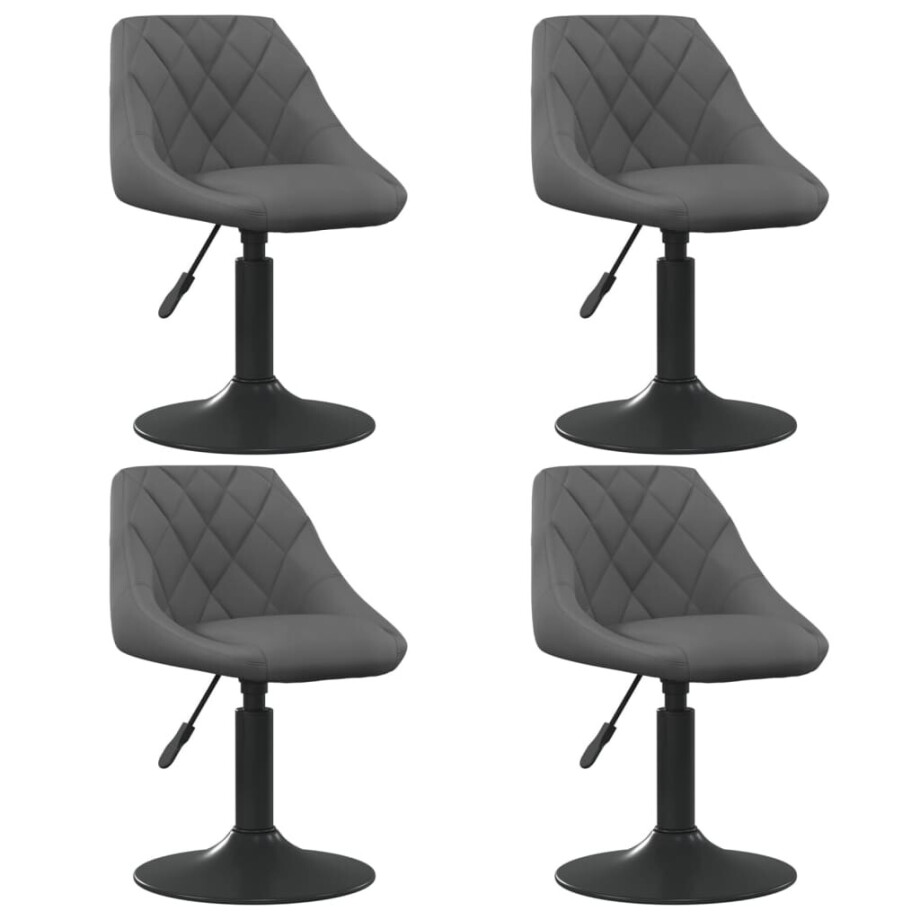 vidaXL Eetkamerstoelen draaibaar 4 st fluweel donkergrijs afbeelding 1