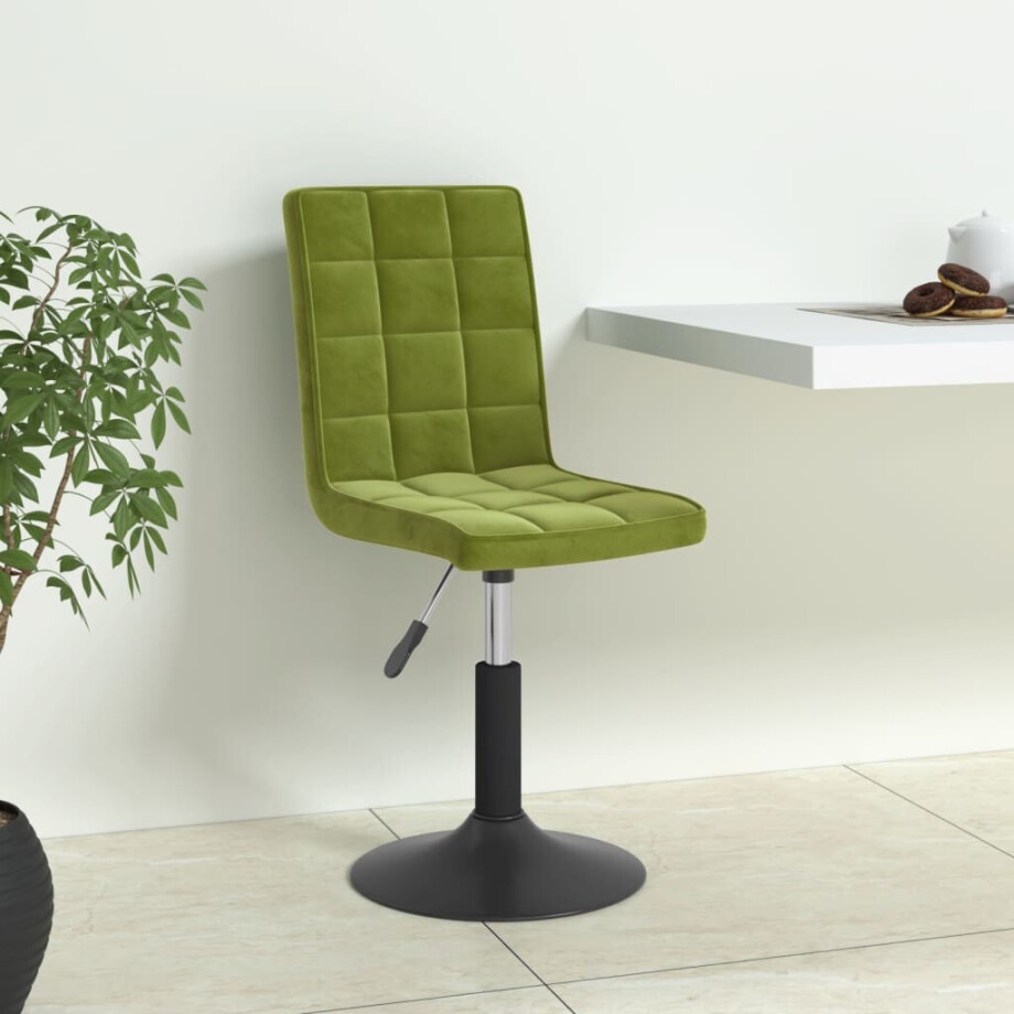 vidaXL Eetkamerstoelen draaibaar 4 st fluweel lichtgroen vidaXL Eetkamerstoelen draaibaar 4 st fluweel lichtgroen afbeelding 1