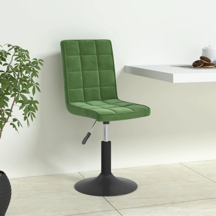 vidaXL Eetkamerstoelen draaibaar 4 st fluweel donkergroen afbeelding 1