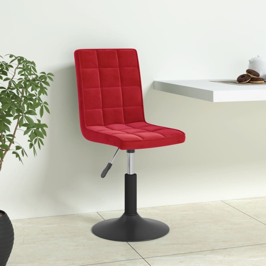 vidaXL Eetkamerstoelen draaibaar 4 st fluweel wijnrood vidaXL Eetkamerstoelen draaibaar 4 st fluweel wijnrood afbeelding 1