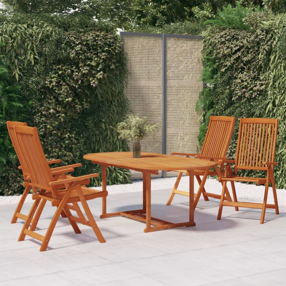 vidaXL 5-delige Tuinset massief eucalyptushout afbeelding 1