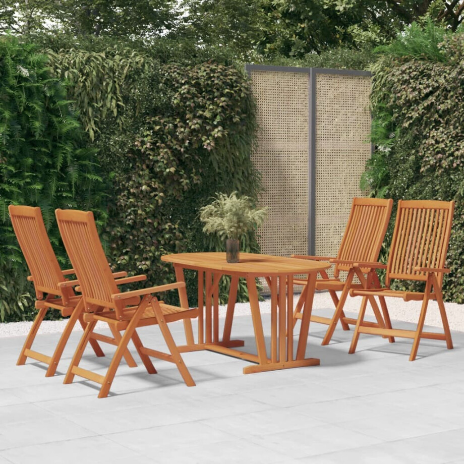 vidaXL Tuinstoelen 4 st inklapbaar massief eucalyptushout vidaXL Tuinstoelen 4 st inklapbaar massief eucalyptushout afbeelding 1