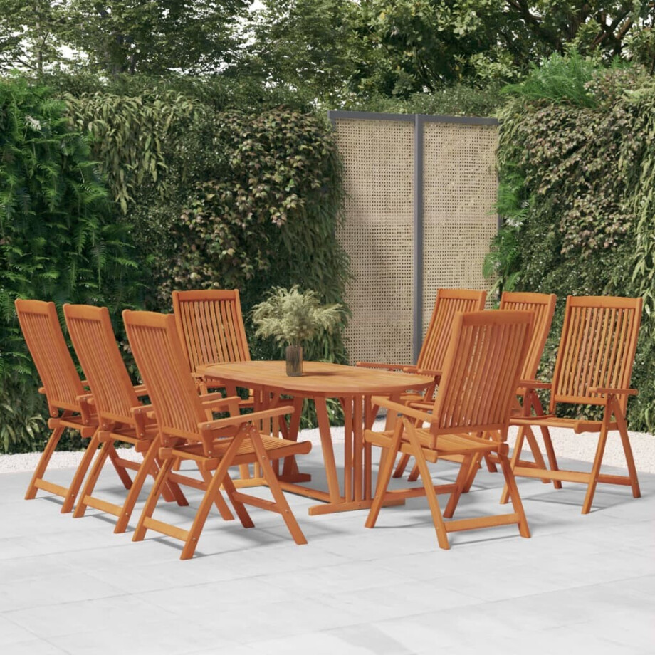 vidaXL Tuinstoelen 8 st inklapbaar massief eucalyptushout afbeelding 1