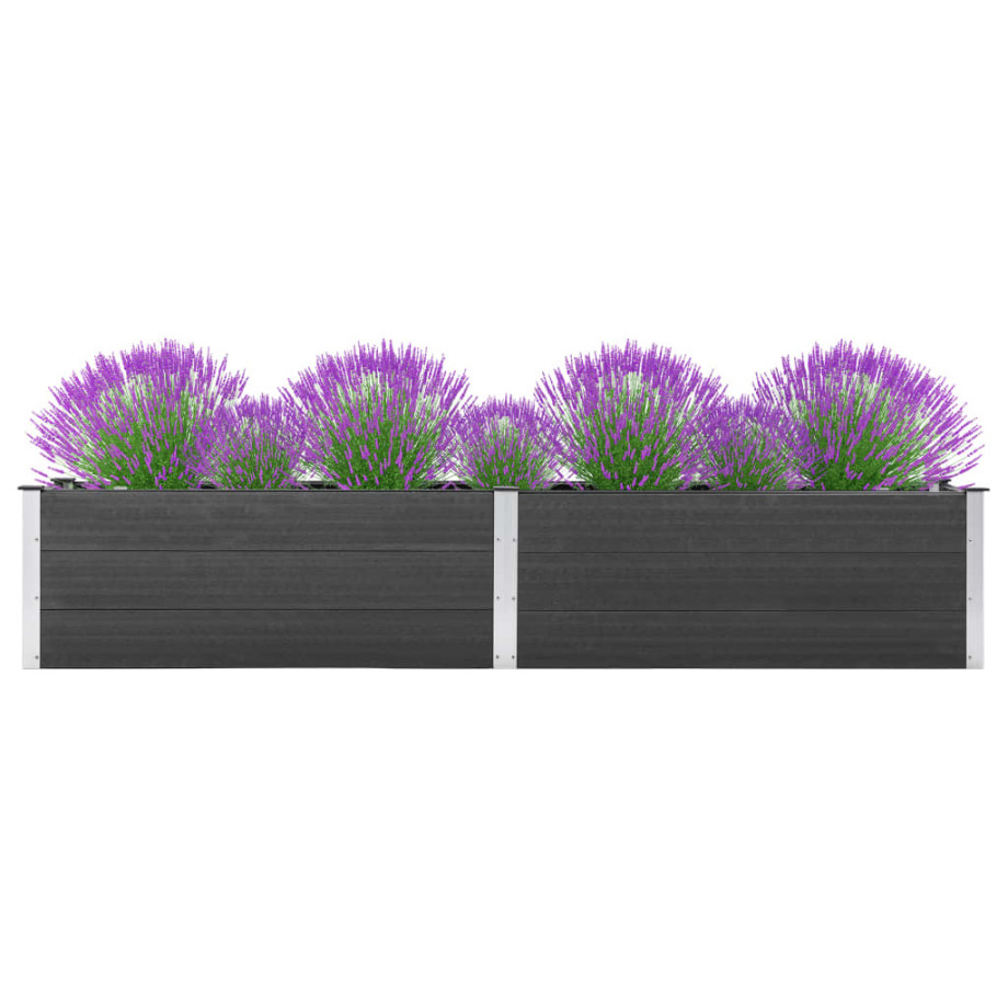 vidaXL Plantenbak verhoogd 200x50x54 cm HKC grijs afbeelding 1