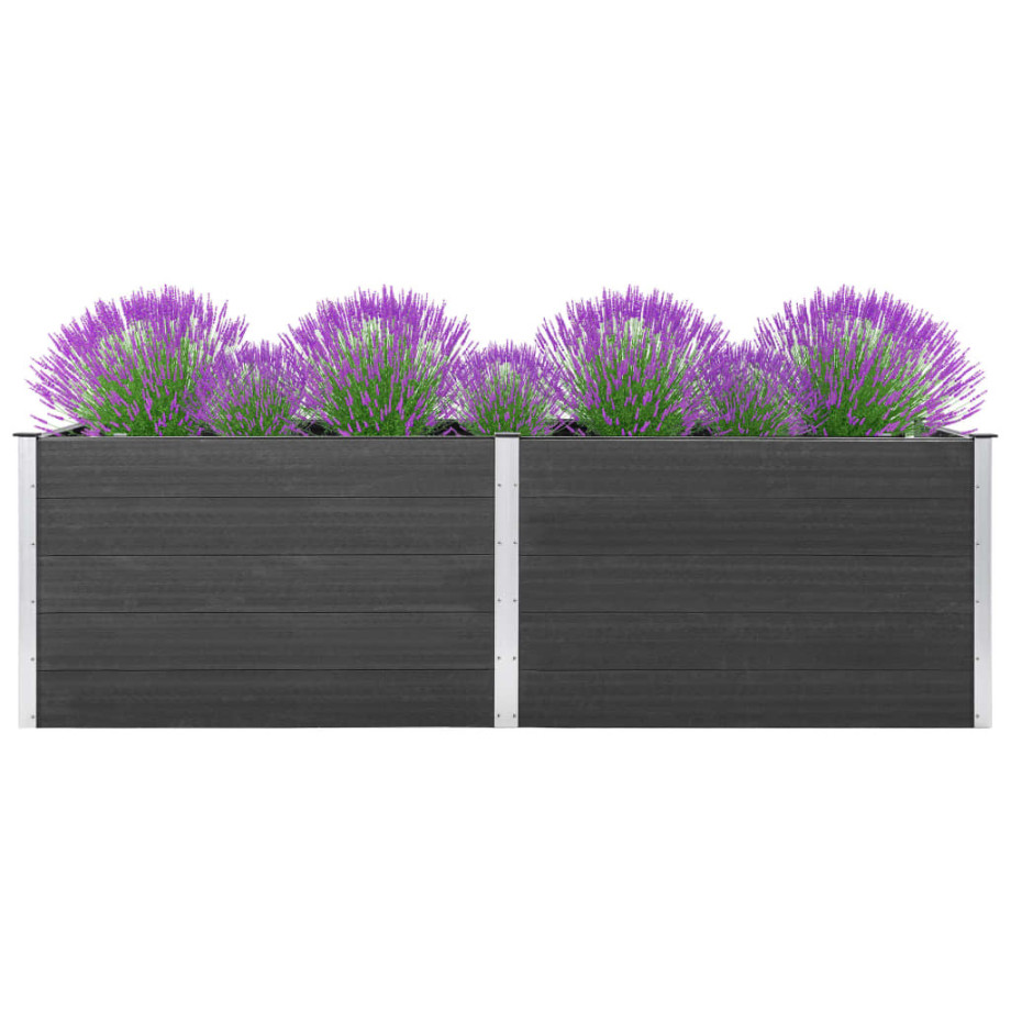 vidaXL Plantenbak verhoogd 200x50x91 cm HKC grijs afbeelding 1