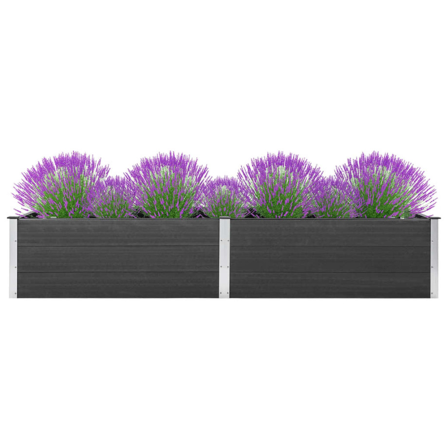 vidaXL Plantenbak verhoogd 200x100x54 cm HKC grijs afbeelding 1