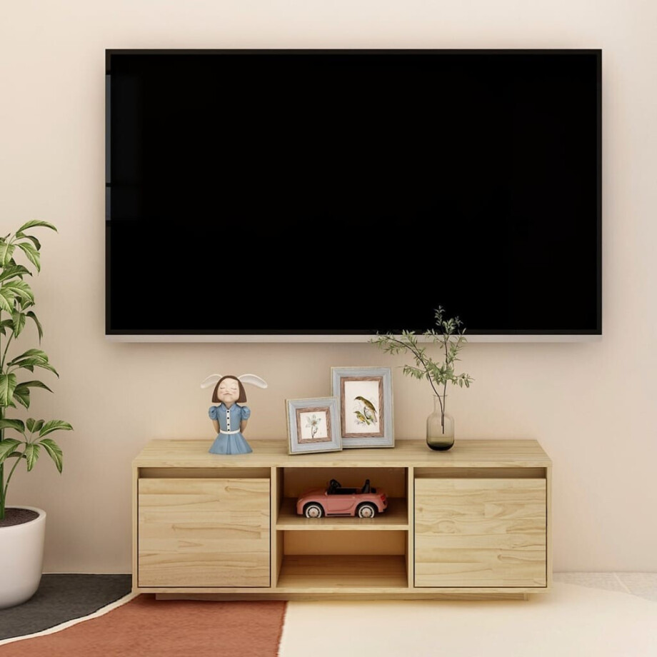 vidaXL Tv-meubel 110x30x40 cm massief acaciahout vidaXL Tv-meubel 110x30x40 cm massief acaciahout afbeelding 1