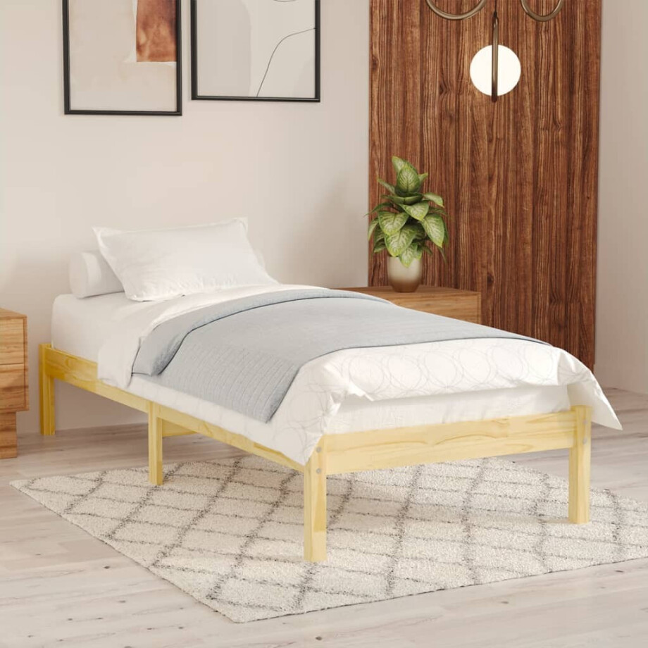 vidaXL Bedframe massief hout 90x190 cm vidaXL Bedframe massief hout 90x190 cm afbeelding 1