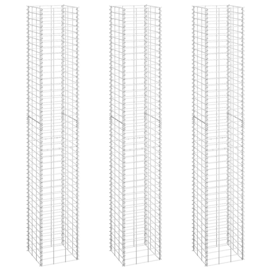 vidaXL Schanskorf plantenbakken 3 st verhoogd 30x30x200 cm ijzer afbeelding 1