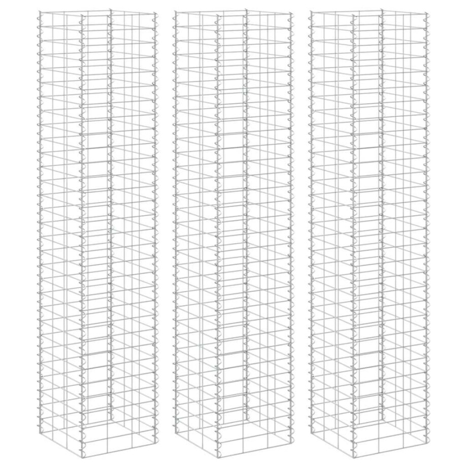vidaXL Schanskorf plantenbakken 3 st verhoogd 30x30x200 cm ijzer vidaXL Schanskorf plantenbakken 3 st verhoogd 30x30x200 cm ijzer afbeelding 1