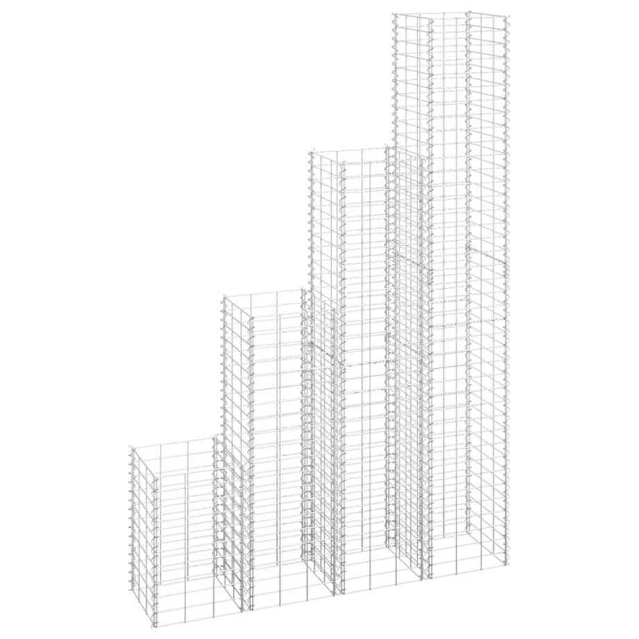 vidaXL Schanskorf plantenbakken 4 st 30x30x50/100/150/200 cm ijzer afbeelding 1