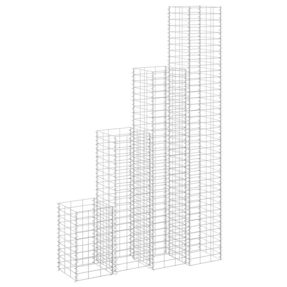 vidaXL Schanskorf plantenbakken 4 st 30x30x50/100/150/200 cm ijzer afbeelding 1