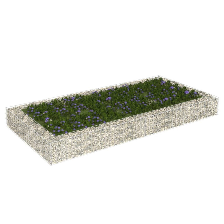 vidaXL Gabion plantenbak verhoogd 200x100x20 cm gegalvaniseerd staal afbeelding 1