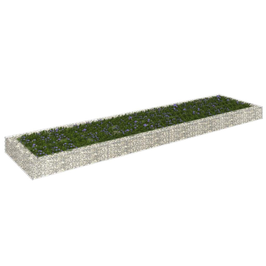 vidaXL Gabion plantenbak verhoogd 400x100x20 cm gegalvaniseerd staal afbeelding 1