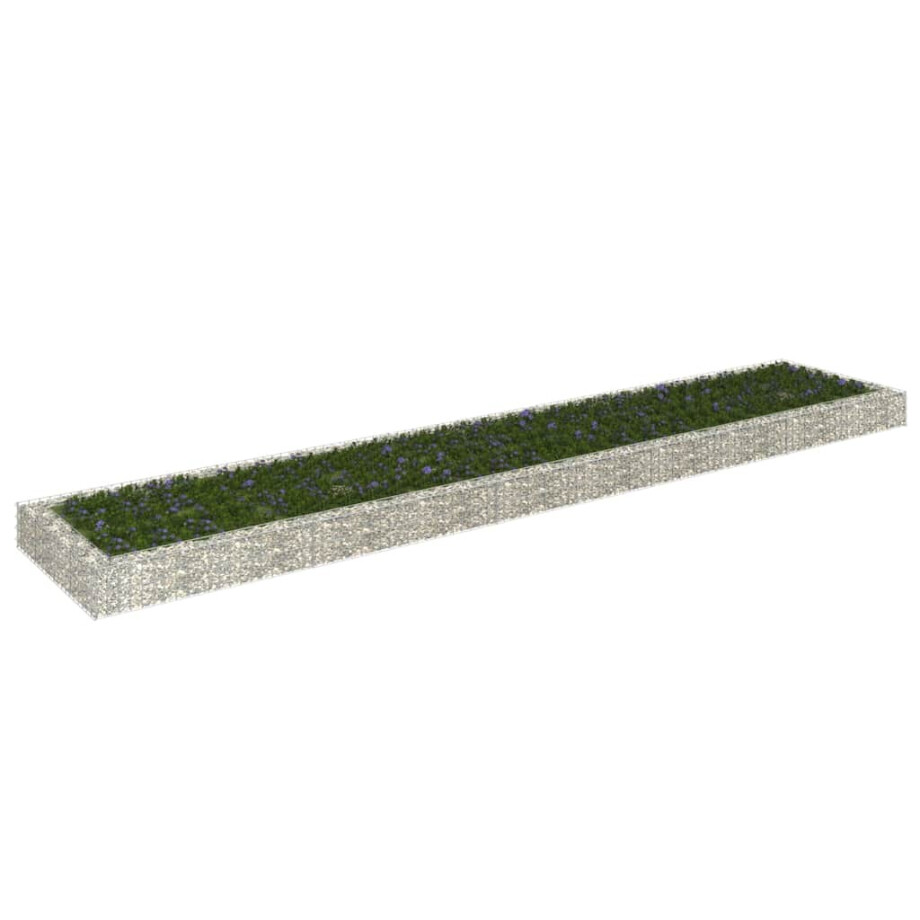 vidaXL Gabion plantenbak verhoogd 500x100x20 cm gegalvaniseerd staal afbeelding 1