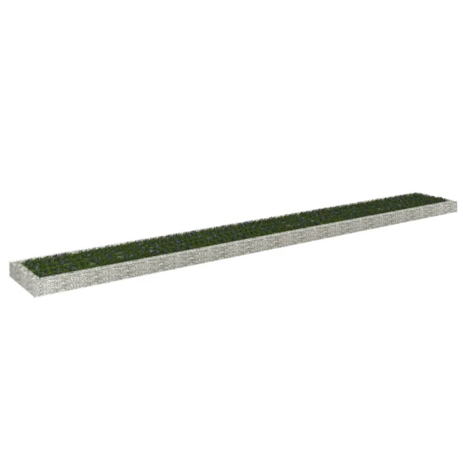 vidaXL Gabion plantenbak verhoogd 800x100x20 cm gegalvaniseerd staal afbeelding 1
