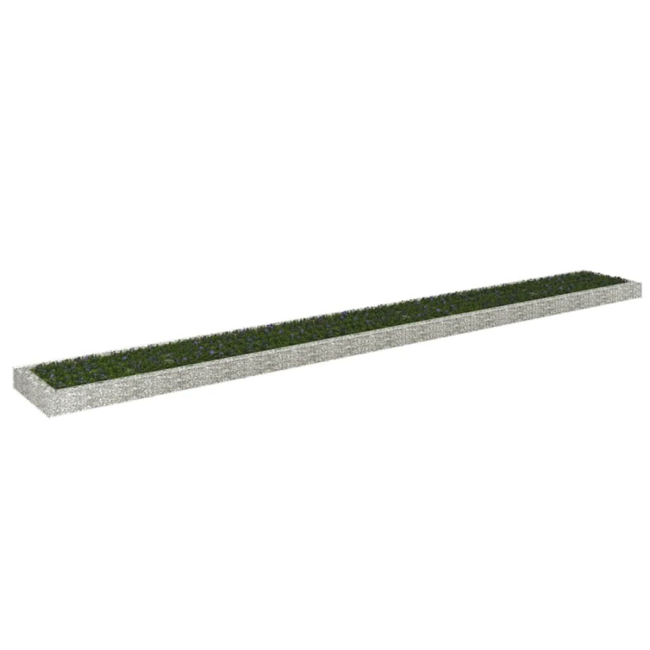 vidaXL Gabion plantenbak verhoogd 800x100x20 cm gegalvaniseerd staal afbeelding 1