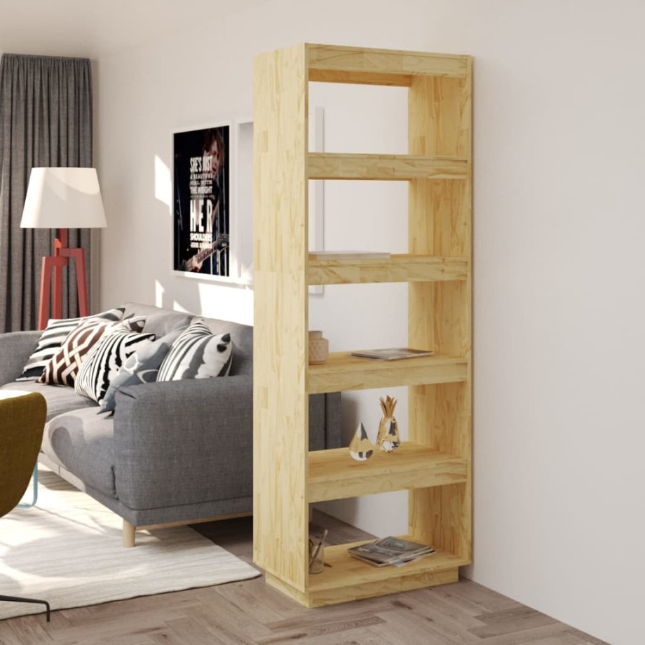 vidaXL Boekenkast / kamerscherm 60x35x167 cm massief grenenhout afbeelding 1